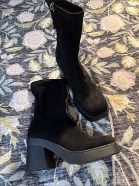 Sz 8.5 Steve Madden Klayton Platform Half-calf Block Heel Women's Boots